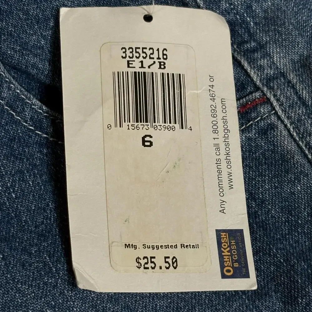 OshKosh B'gosh Shorts Boys 6 Blue Denim Jean Utility Elastic Waist New Tags